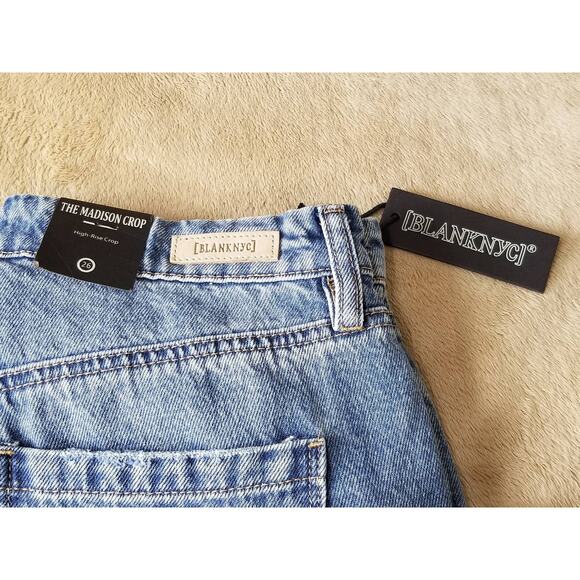 BLANKNYC The Madison Crop High Rise Blue Jeans Denim 100% Cotton Size 26 NWT - Picture 2 of 12